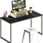 SHW Home Office 48-inch Computer Desk Silver/espresso
