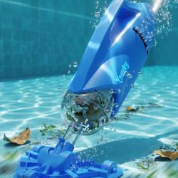 18.5GPM Suction with 2 Brush Heads for Leaves, Debris, 20-69" Telescopic Pole Back-Friendly Cleanin