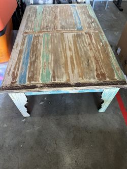 Reclaimed Wood Coffee Table Aesthetically Distressed