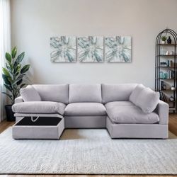 FREE DELIVERY Gray New In Box Cloud Modular Sofa Sectional Couch Ottoman Storage Grey
