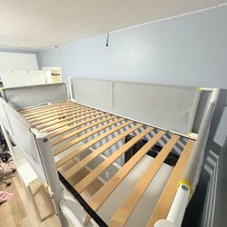 Ikea White Loft Beds(twin) With Attached Desk and Matress