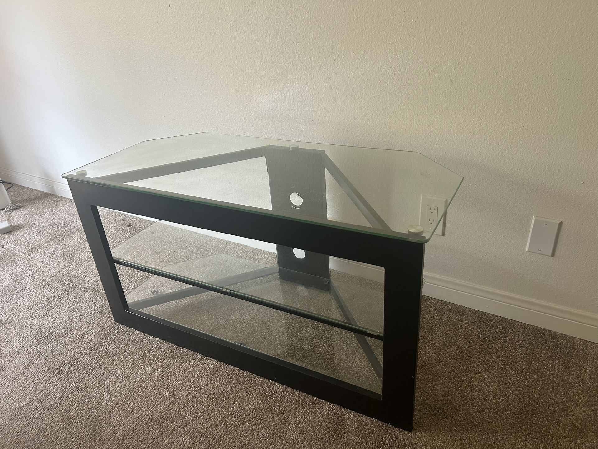 Glass TV Console And Side Tables