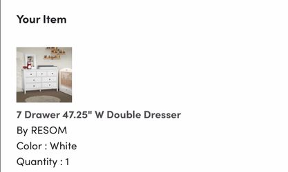 7 Drawer 47.25” W Double Dresser