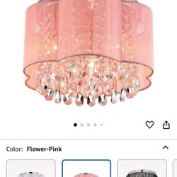 Lalula Pink Crystal Chandelier Ceiling Light