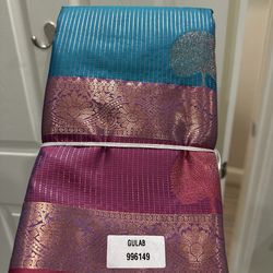 Blue soft silk saree