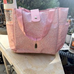 Pink Tote With Water Cup