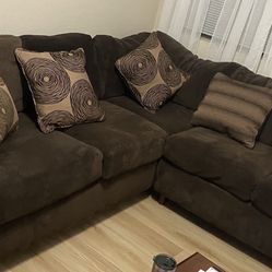 Brown Feather Down Sectional
