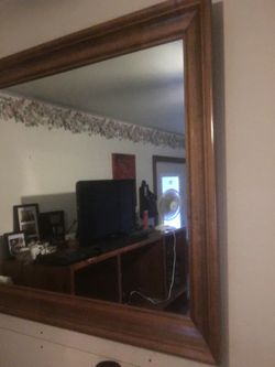 36 x 48 beveled mirror framed in perfect condition