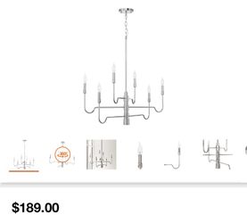 Home Decorators Collection Candell 6-Light Polished Nickel Chandelier