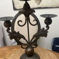 Iron Fleur Di Li Candle Holder