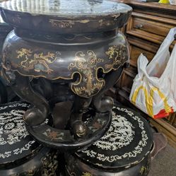 Antique Chinese Table And 5 Stools