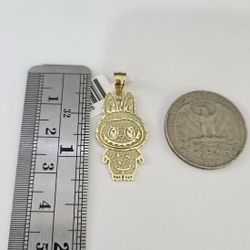 10k Gold Labubu Monster Charm 1.5 Inch 