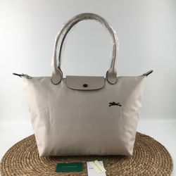 Longchamp Le Pliage Large Top Handle Shoulder Bag White