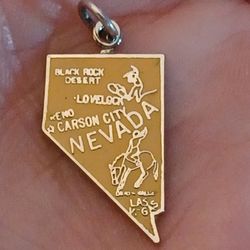 Vtg.sterling Silver " NEVADA" ENAMELED CHARM