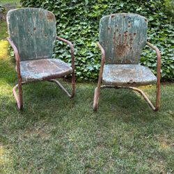 Antique metal chairs