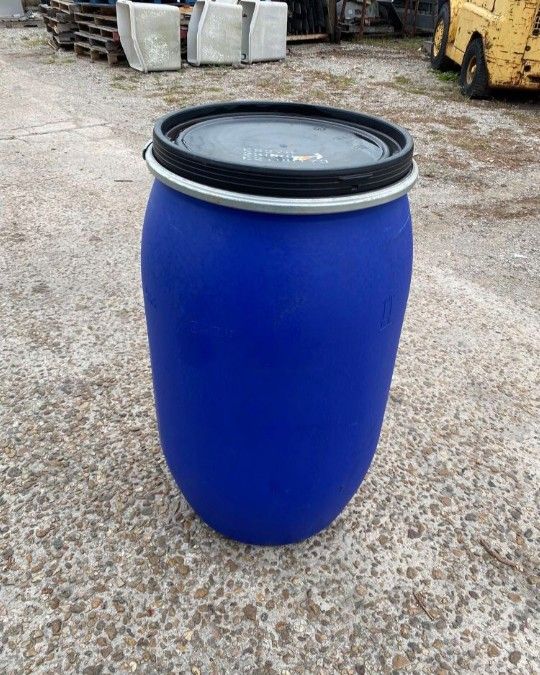 55 Gallon Plastic Barrels with Removable Lid - 75 Barrels Available - $50each