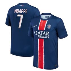 PSG Nike Home Stadium Shirt 2024-25 with Mbappé 7 Size L
