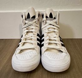 Adidas Originals High-Top Sneakers White Black Mens 8.5