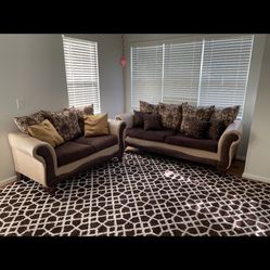 2 Piece Modern Leather Couches 