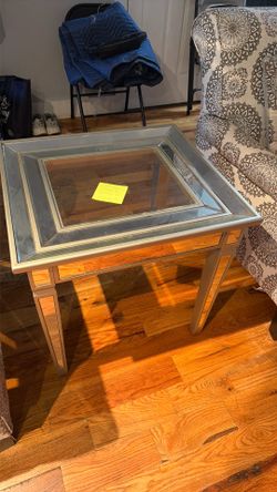 Glass side table $50
