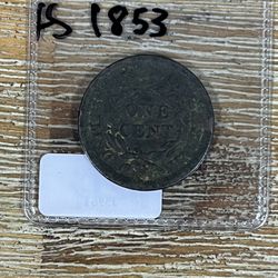 1853 One Can’t Large Penny Coin 