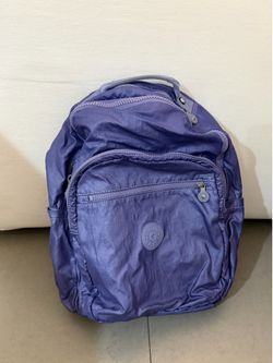 Kipling Purple Metallic School Bookbag