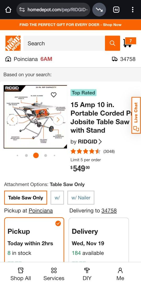 RIDGID like New Table Saw