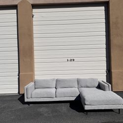  2PC Modern Gray Sectional w/ Chaise – Clean & Comfortable W/ Free Delivery 🚚 