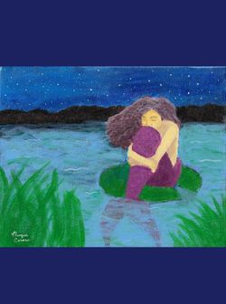 The Lost Mermaid Acrylic Canvas Painting - 8x10 inches