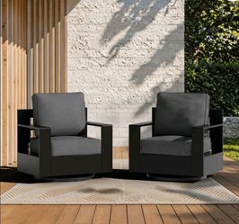 Pair of modern outdoor patio chairs