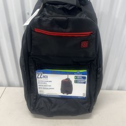 Protege 22" Black Rolling Backpack with Telescopic Handle New. 