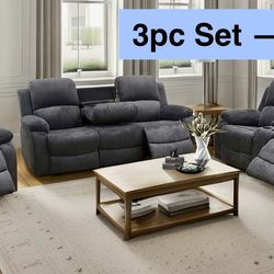 💥FREE DELIVERY💥Brand New   3PC Reclining Sofa Loveseat Chair Set