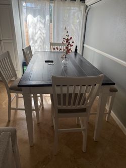 Farmhouse Counter Height Dining Table with Chairs