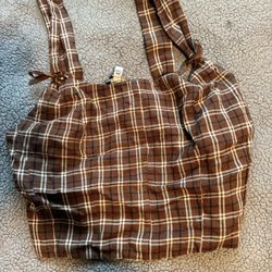 Pacsun cropped brown plaid tank