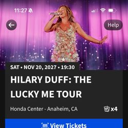 Hilary Duff - Lucky Me Tour Nov 20th Honda Center, Anaheim CA
