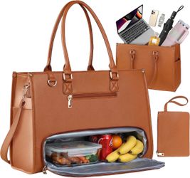 Tote Bag with Laptop Compartment and Lunch Section