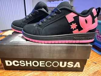 DC Shoes Black and Pink Skate Sneakers