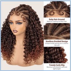 Handmade Braids Wig with Baby Hair, Braid Lace Wig 