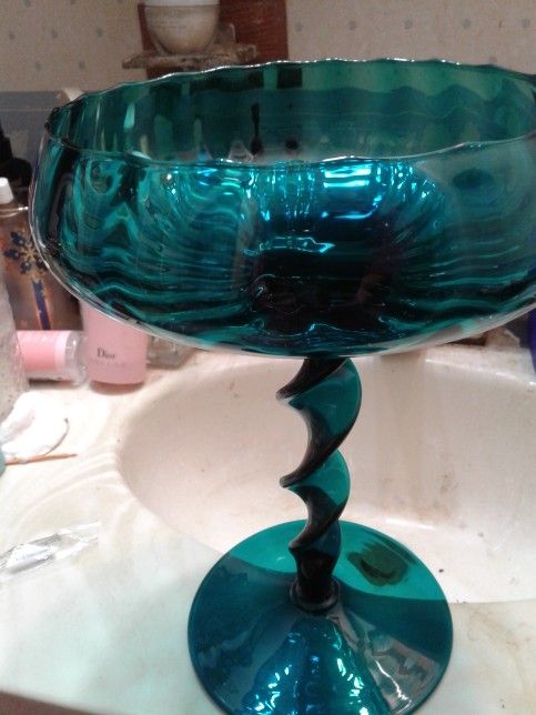 Mid Century Blue Glass