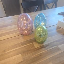 Lighted Mercury Glass Easter Egg Decor 