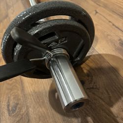 CURL BAR AND WEIGHTS 2 INCH 30 POUNDS