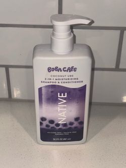 New Native Boba Cafe 2 in 1 Coconut Shampoo & Conditioner 16.5 Oz