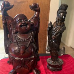 Buddha & Oriental Woman Statue 