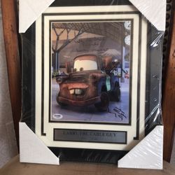 Movie “Cars” collector framed autographs