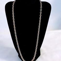Vintage Gold Tone Chunky Chain Link Womens 23 Inch Necklace