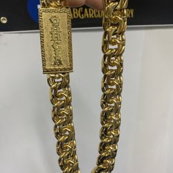 Cadena De Tejido Chino De 10k Oro Lamiando 