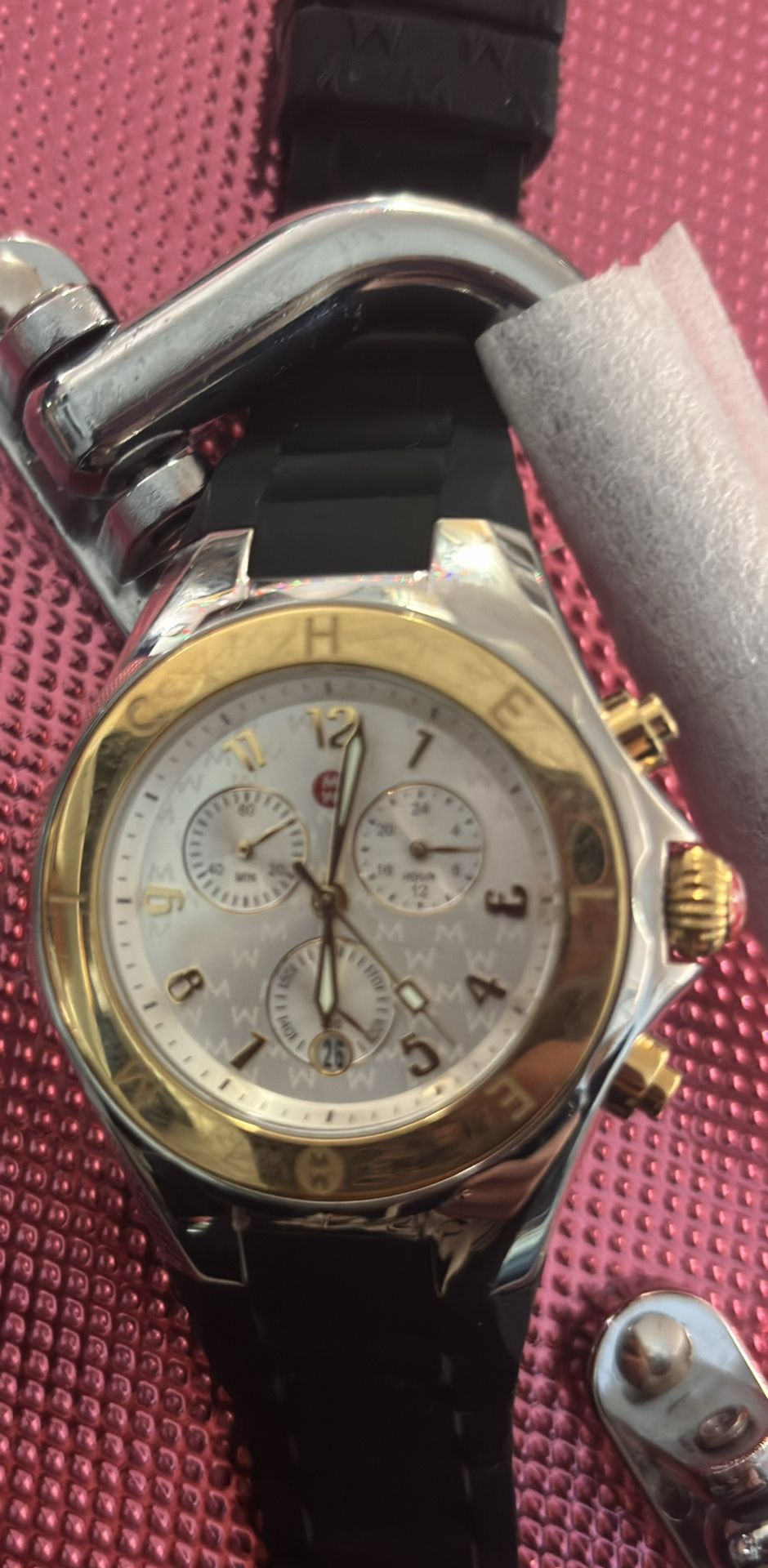 Michele Jelly Bean Chronograph Silicone Watch MWW12F000095 MSRP
