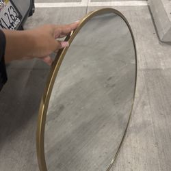 Round Gold/Brass Wall Mirror