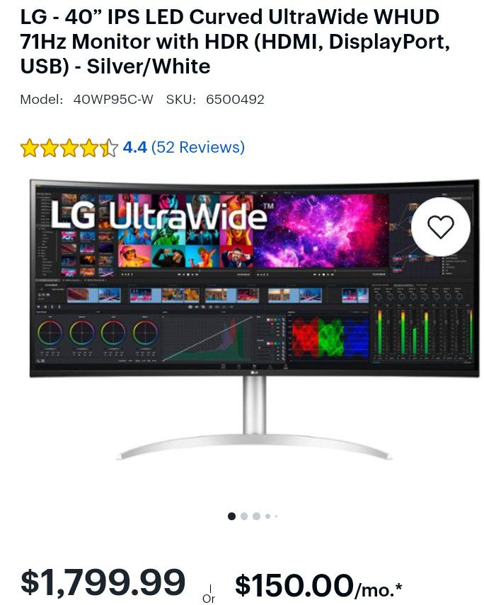 LG 40" Curved UltraWide® 5K2K Nano IPS Monitor with Thunderbolt™ 4 Connectivity