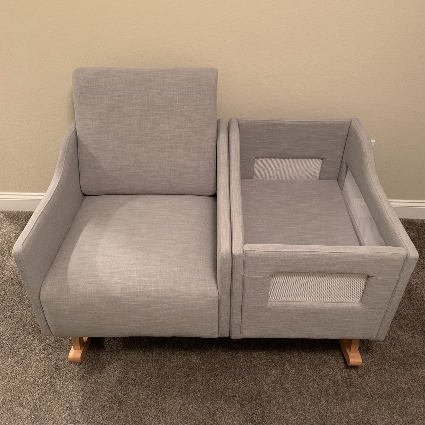 Nursing rocker and bassinet hot sale